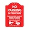 Signmission No Parking in Driveway Unauthorized Vehicles Towed, Red & White Alum Sign, 18" x 24", RW-1824-23722 A-DES-RW-1824-23722 - alternate 1